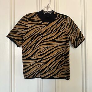 Michael Kors Zebra Print Knit Top
